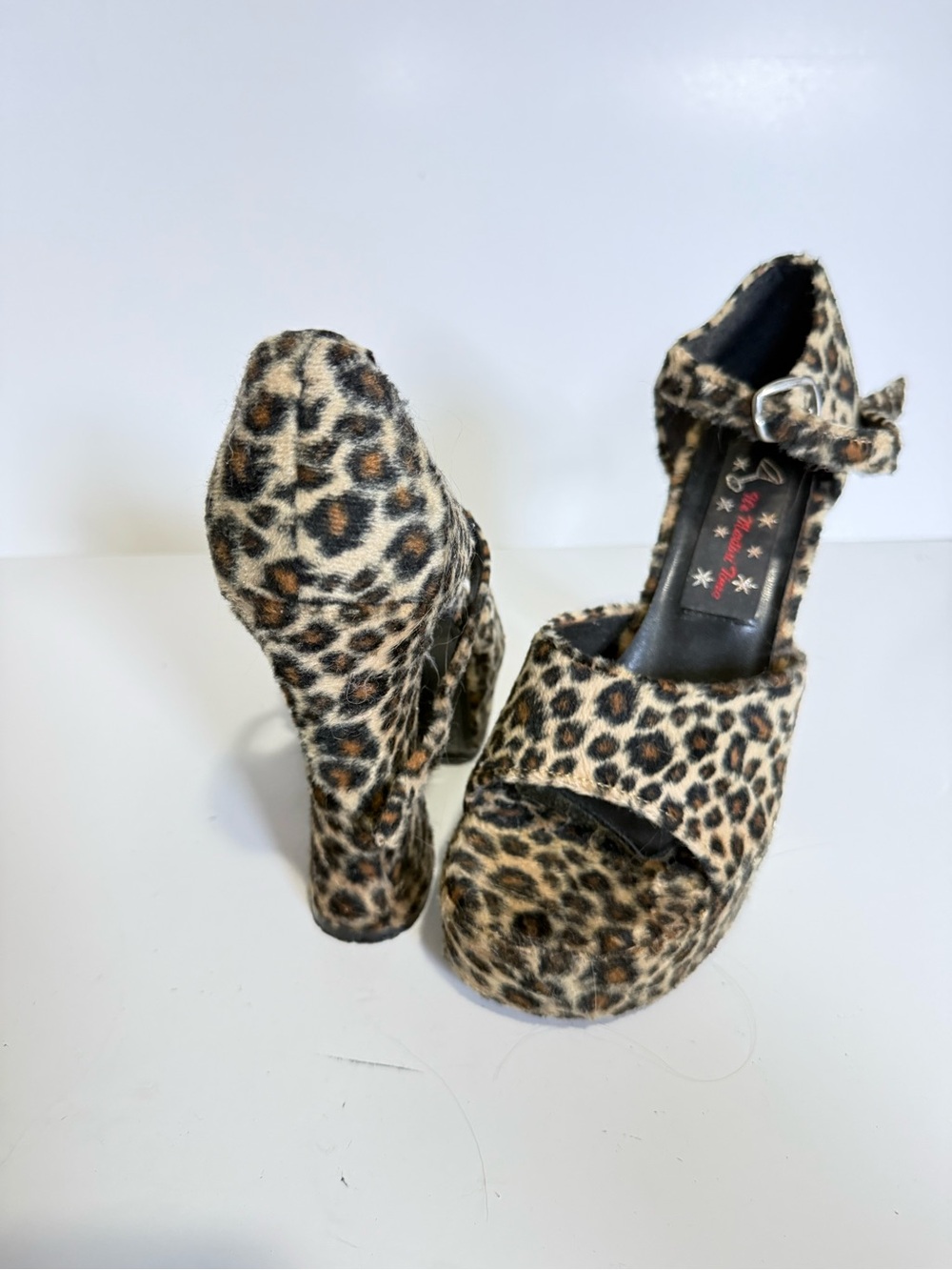 Leopard Print Platform Heels - Women's Animal Print Sandals